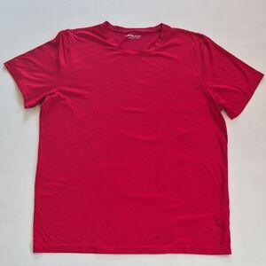 Vibrant Red Crew Neck Short Sleeve Tee